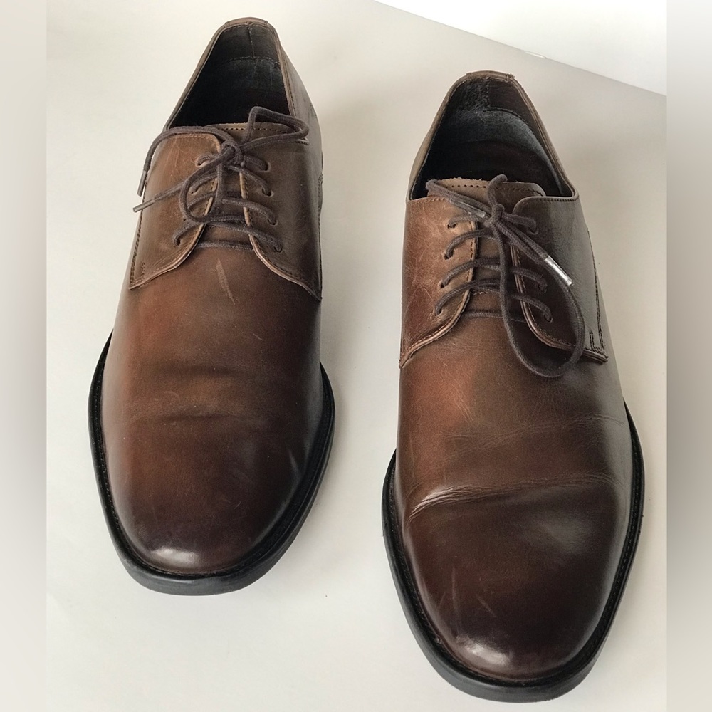 Giorgio Brutini Memory Tech Comfort Brown Leather Dress Lace-Up Shoes Men's 13 M